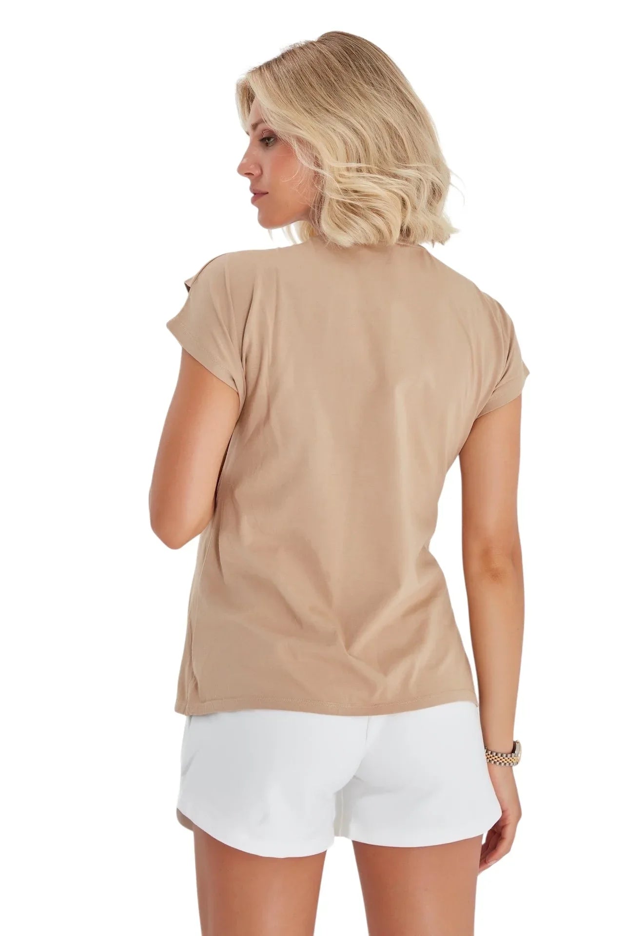 Handy Crossover Short Sleeve Cotton Maternity/Nursing Top - BIG FRENCHIES