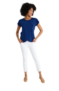 Handy Crossover Short Sleeve Cotton Maternity/Nursing Top - BIG FRENCHIES