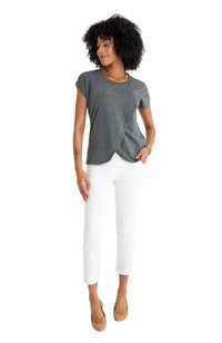 Handy Crossover Short Sleeve Cotton Maternity/Nursing Top - BIG FRENCHIES