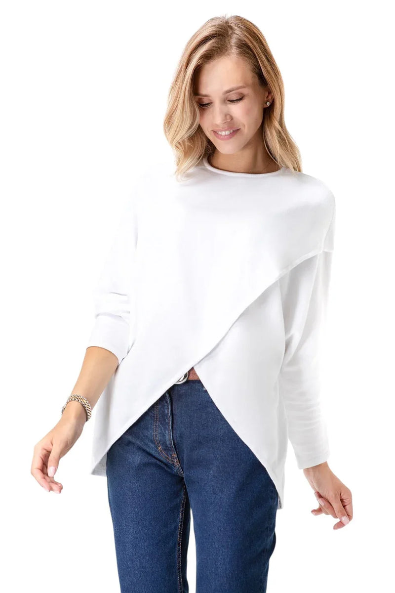Let Loose Crossover Long Sleeve Maternity/Nursing Knit Top - BIG FRENCHIES