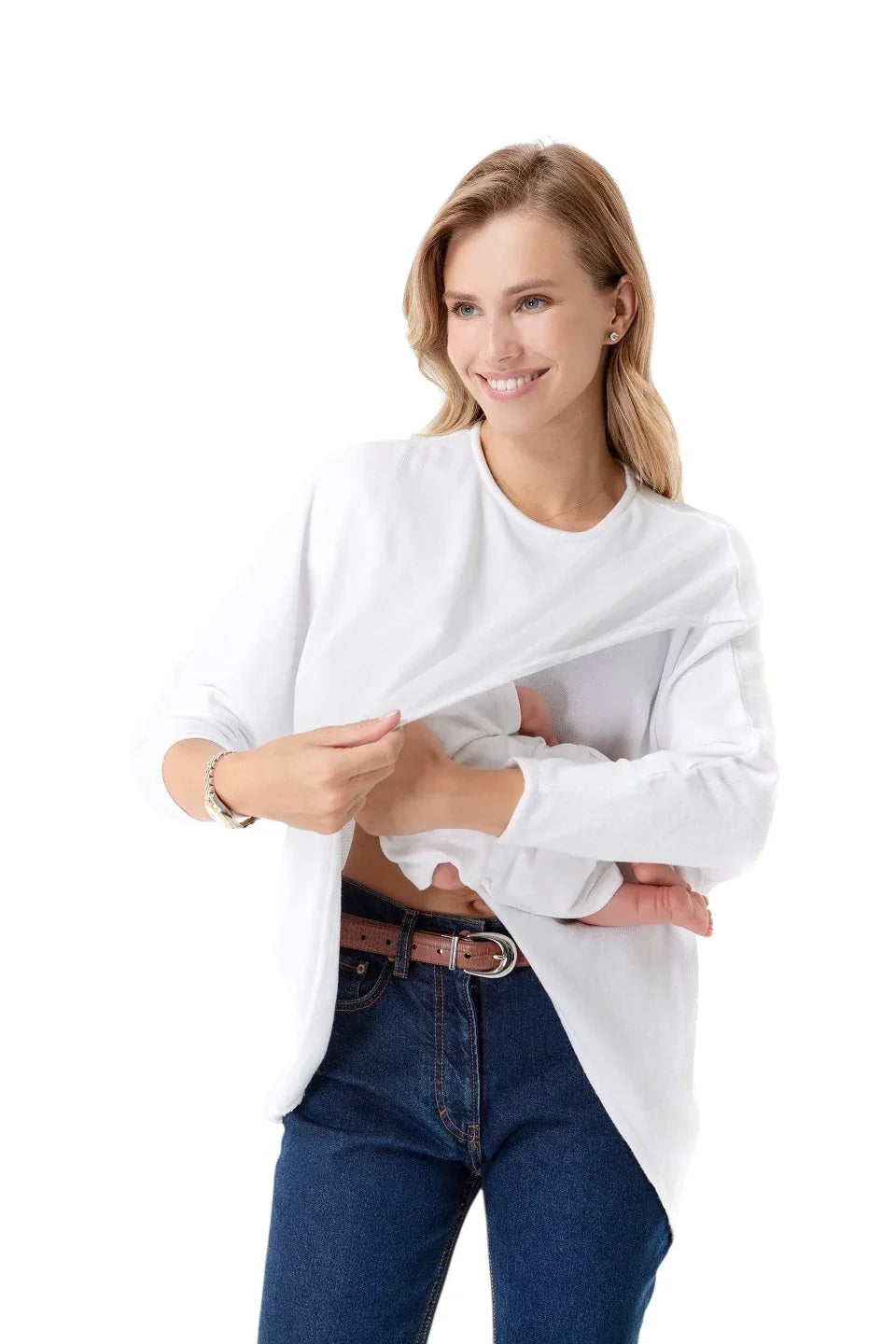 Let Loose Crossover Long Sleeve Maternity/Nursing Knit Top - BIG FRENCHIES