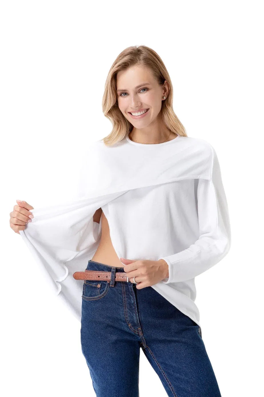 Let Loose Crossover Long Sleeve Maternity/Nursing Knit Top - BIG FRENCHIES