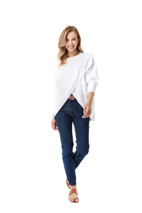 Let Loose Crossover Long Sleeve Maternity/Nursing Knit Top - BIG FRENCHIES