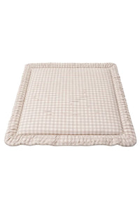 Beige Gingham Padded Baby Play Mat - BIG FRENCHIES