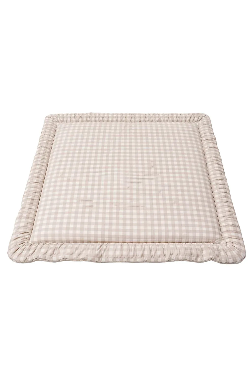 Beige Gingham Padded Baby Play Mat - BIG FRENCHIES