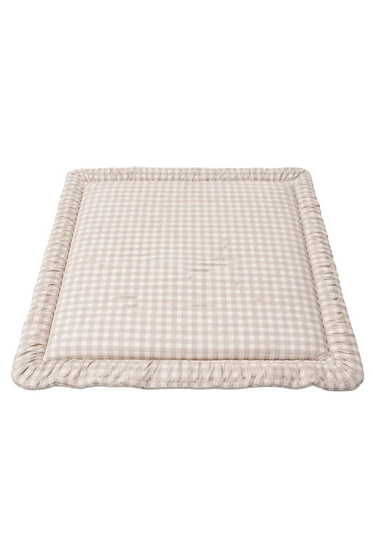 Beige Gingham Padded Baby Play Mat - BIG FRENCHIES