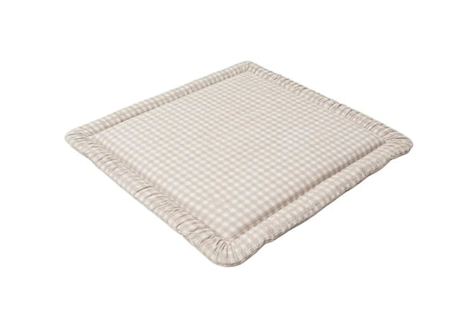 Beige Gingham Padded Baby Play Mat - BIG FRENCHIES