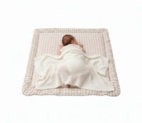 Beige Gingham Padded Baby Play Mat - BIG FRENCHIES