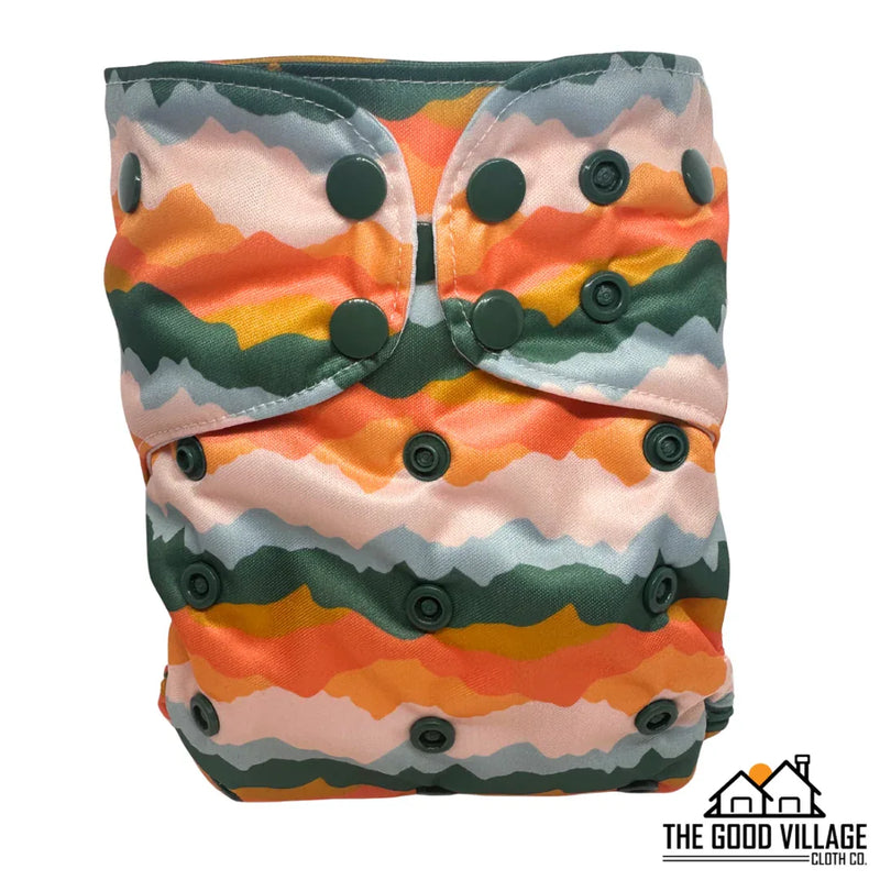 One Size Pocket Diaper | Sunset Peaks - BIG FRENCHIES