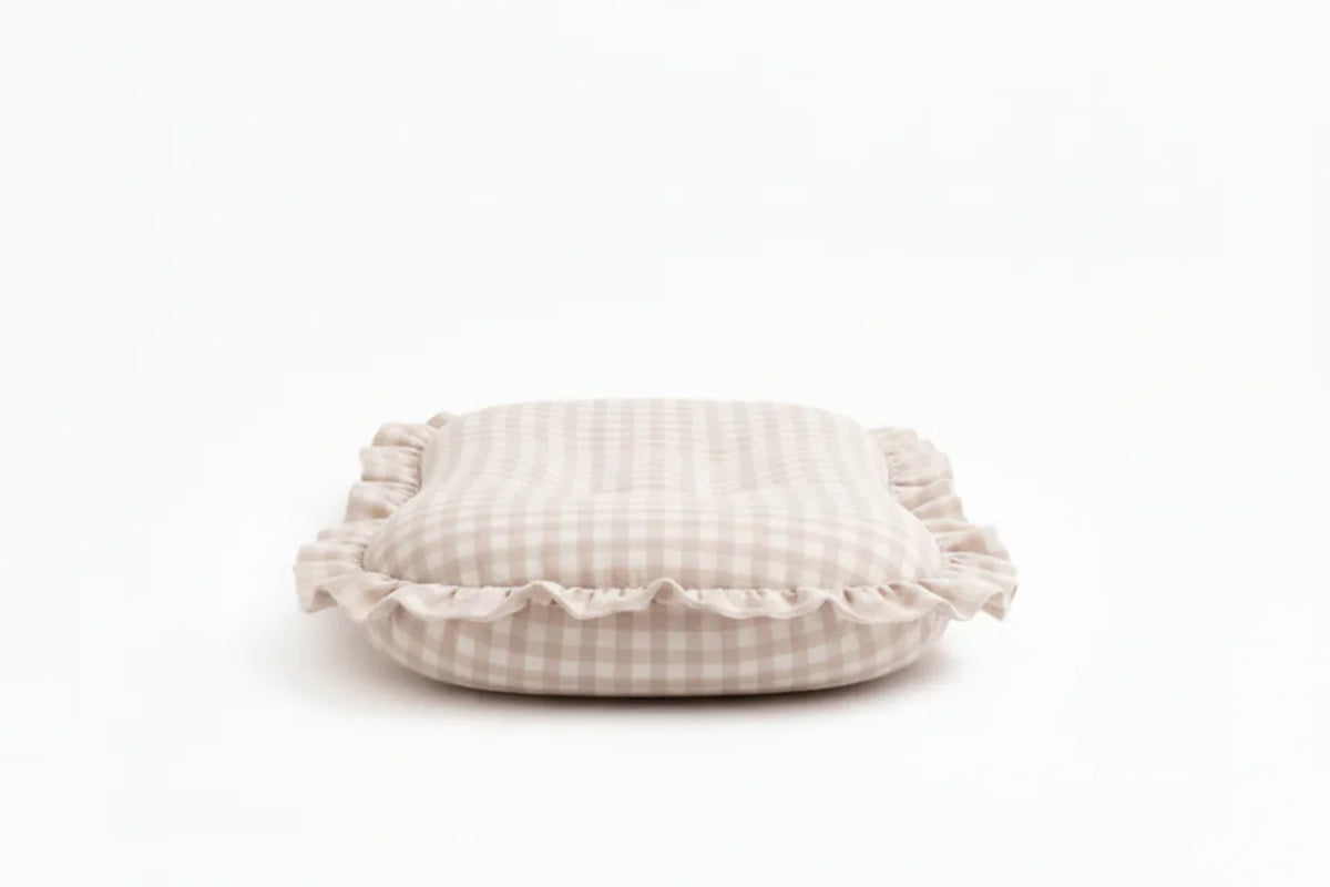 Beige Gingham Ruffle Baby Lounger Cover - BIG FRENCHIES