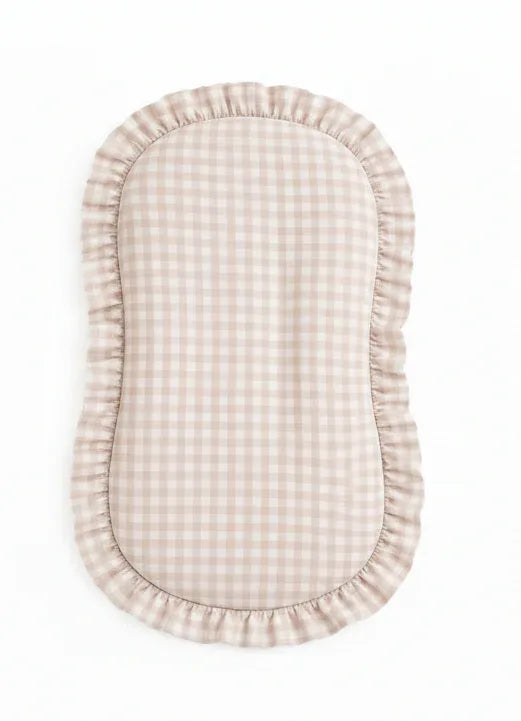 Beige Gingham Ruffle Baby Lounger Cover - BIG FRENCHIES