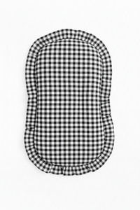 Black Gingham Ruffle Baby Lounger Cover