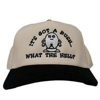 Dude it’s got a bush what the H custom embroidered hat SnapBack cream/black I Think You Should Affirm
