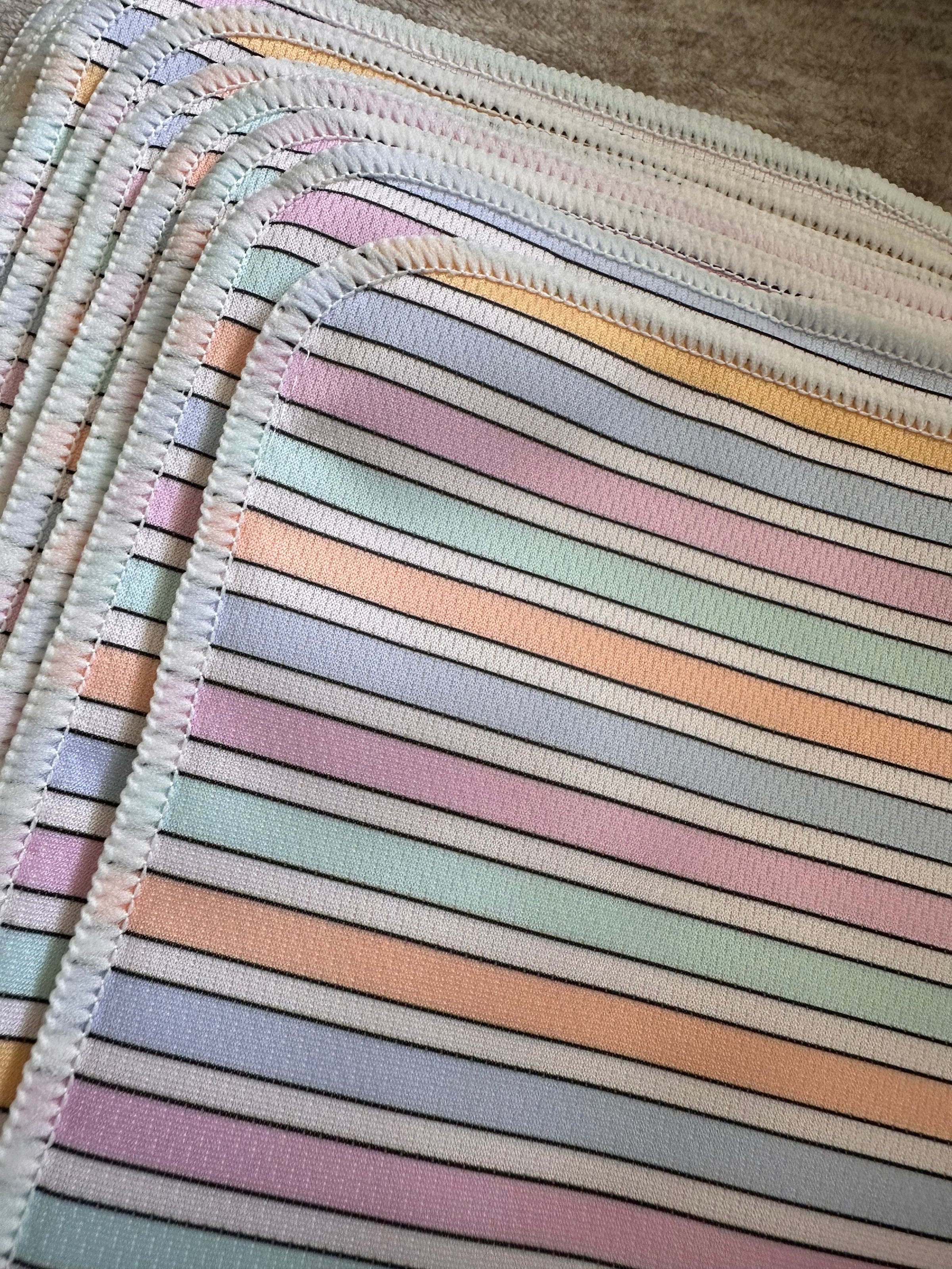 10-Pack Durable Bamboo Cloth Wipes – Easy Spray-Off with Water-Resistant AWJ | Sun-Kissed Stripe