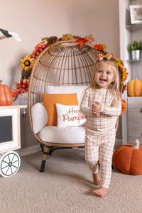 Burnt Orange Plaid 2pc Bamboo Pajamas - BIG FRENCHIES