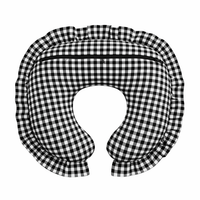 Black White Gingham Ruffle Nursing Pillow Cover