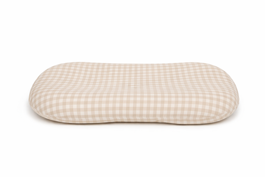 Beige Gingham Baby Lounger Cover