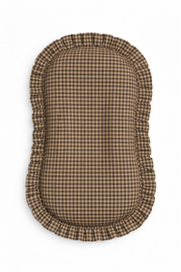 Brown Gingham Ruffle Baby Lounger Cover