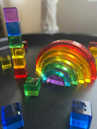 6-Piece Small Crystal Clear Rainbow Lucite Blocks – High Transparency Acrylic - BIG FRENCHIES