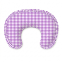 Purple Gingham Ruffle Nursing Pillow Cover