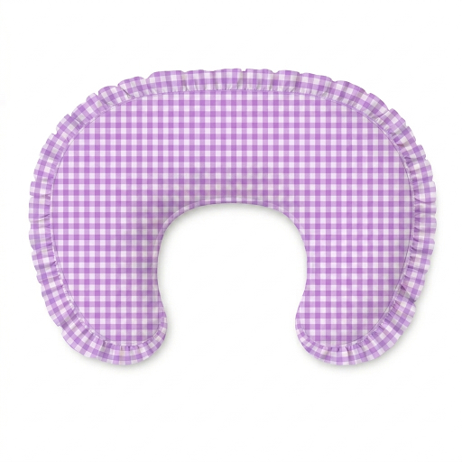 Purple Gingham Ruffle Nursing Pillow Cover