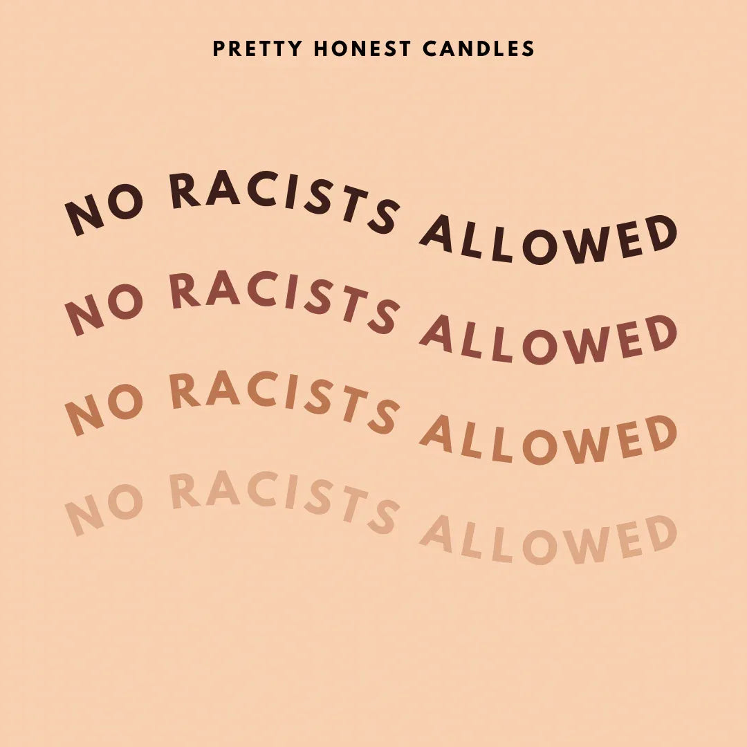 Amber and vanilla candle - No Racists Allowed Soy Candle - BIG FRENCHIES