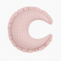 Beige Gingham Ruffle Nursing Pillow Cover