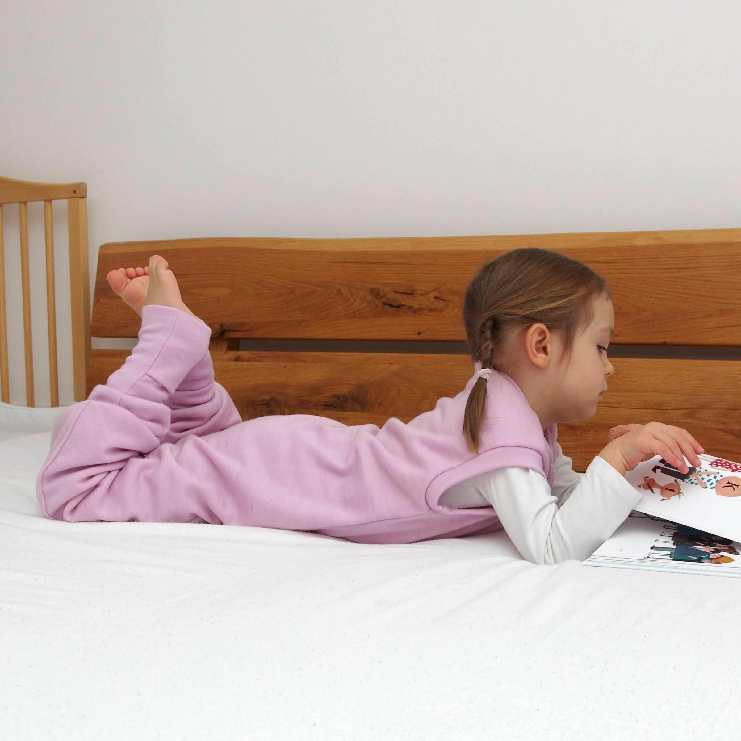 2-LAYER MERINO WOOL SLEEP SACK WITH OPEN LEGS - rose pink