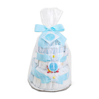 Blue Two-Tier Diaper Cake Gift