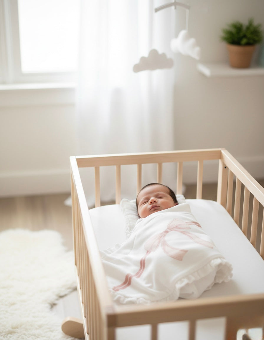 Blush Ribbon Organic Blanket - BIG FRENCHIES
