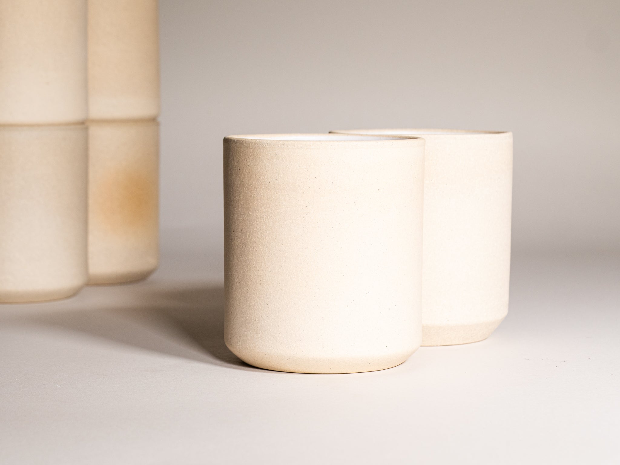 Smoothie Cup Ice White Sandy 14 oz Stoneware