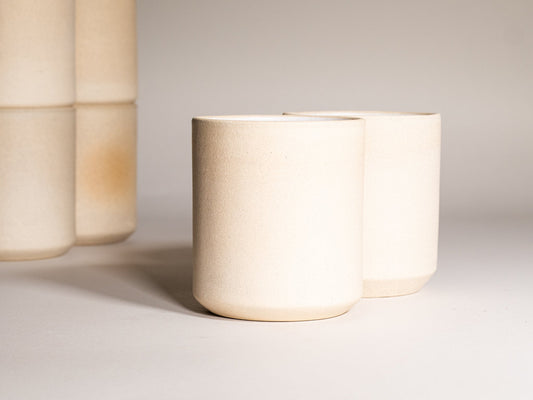 Smoothie Cup Ice White Sandy 14 oz Stoneware