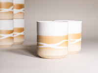 Smoothie Cup White w/Trailing 14 oz Stoneware