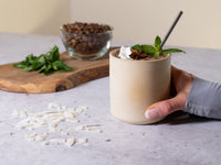 Smoothie Cup Ice White Sandy 14 oz Stoneware