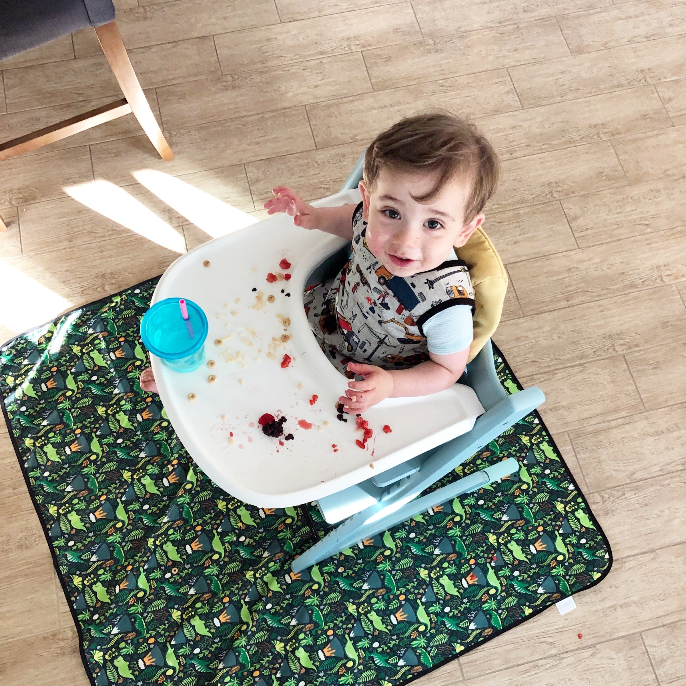 Dino Days Splash Mat - A Waterproof Catch-All for Highchair Spills and More! SALE