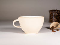 Cappuccino Cup, Latte Cup: Sandy/White, approximately 10 -12 oz, Stoneware