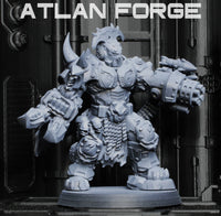 Grokk Brutelord by Atlan Forge – Resin Printed Grimdark Sci-Fi Mini With Wolf (28/32mm)