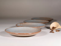 Cappuccino Cup, Latte Cup: Brown-Blue/White, approximately 10-12 oz, Stoneware