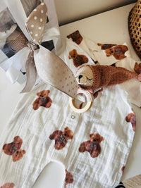 Teddy Bear Gift Set (Romper& Rattle) - BIG FRENCHIES