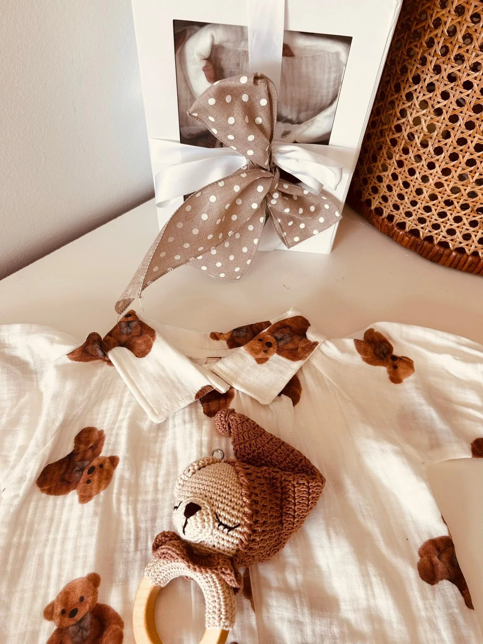 Teddy Bear Gift Set (Romper& Rattle) - BIG FRENCHIES