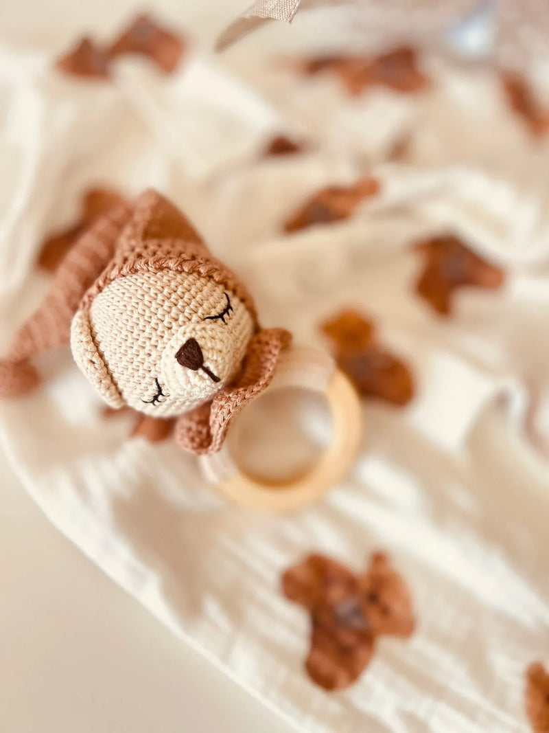 Gender Neutral Teddy Bear Teether Rattle - BIG FRENCHIES