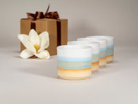 Gift Set: 14 oz cup and 5.5 oz cup in Light Blue White Stoneware