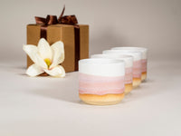 Gift Set: 14 oz cup and 5.5 oz cup in Pink White Stoneware