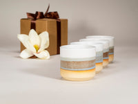 Gift Set: 14 oz cup and 5.5 oz cup in Brown Blue White Stoneware