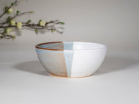 Breakfast Salad Soup Bowl Brown Blue White Stoneware Handmade