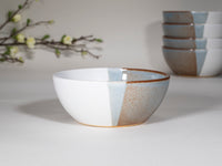 Breakfast Salad Soup Bowl Brown Blue White Stoneware Handmade