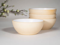 Breakfast Salad Soup Bowl White/Sandy Stoneware Handmade