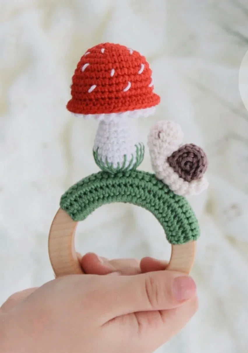 Crochet Mushroom Rattle - BIG FRENCHIES