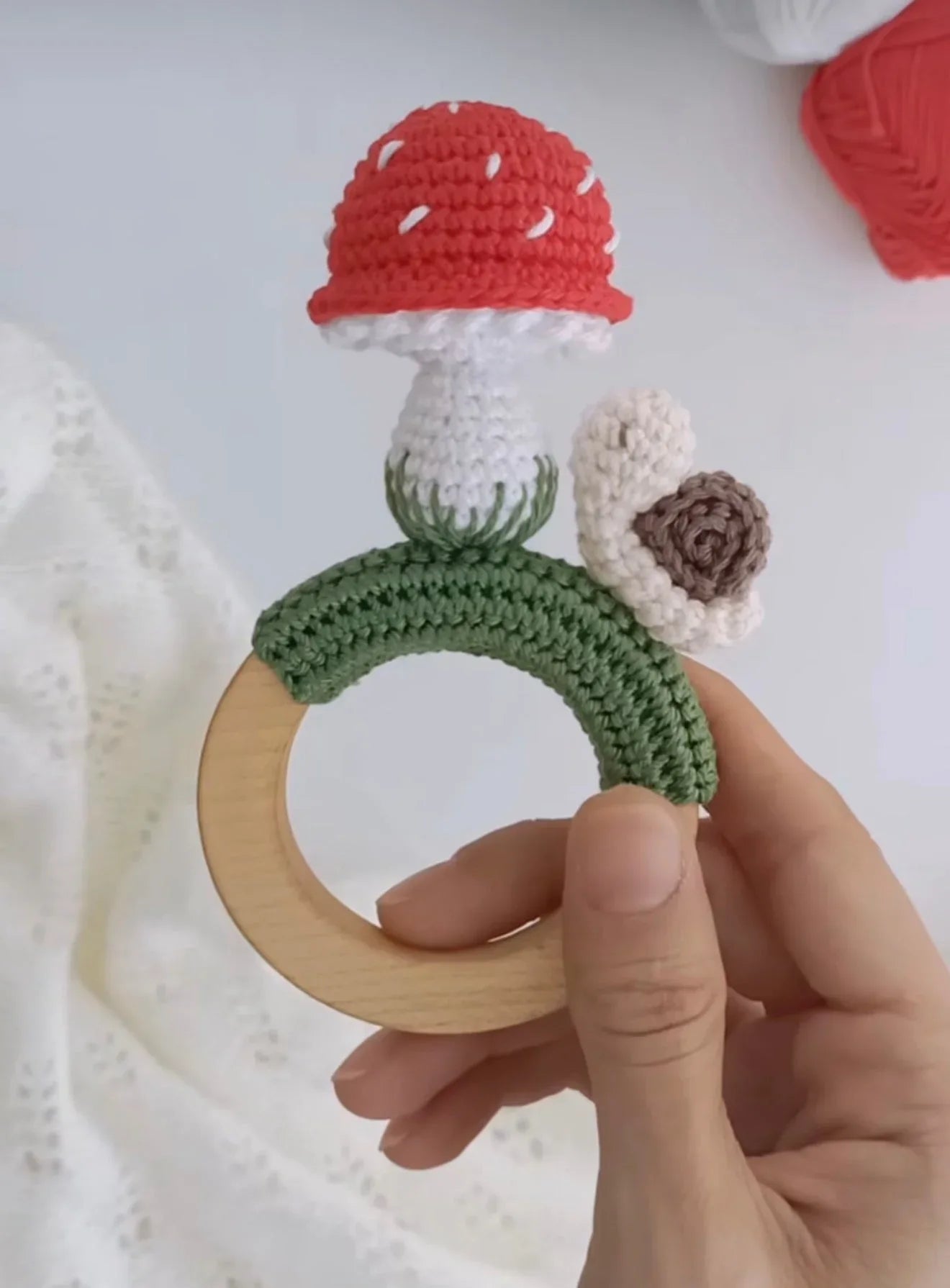 Crochet Mushroom Rattle - BIG FRENCHIES