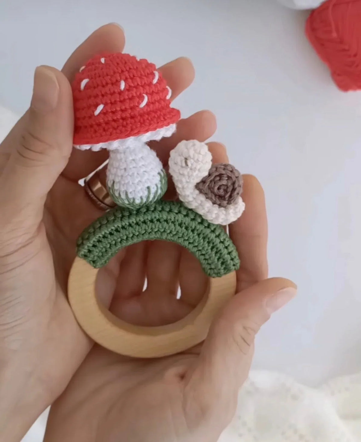 Crochet Mushroom Rattle - BIG FRENCHIES